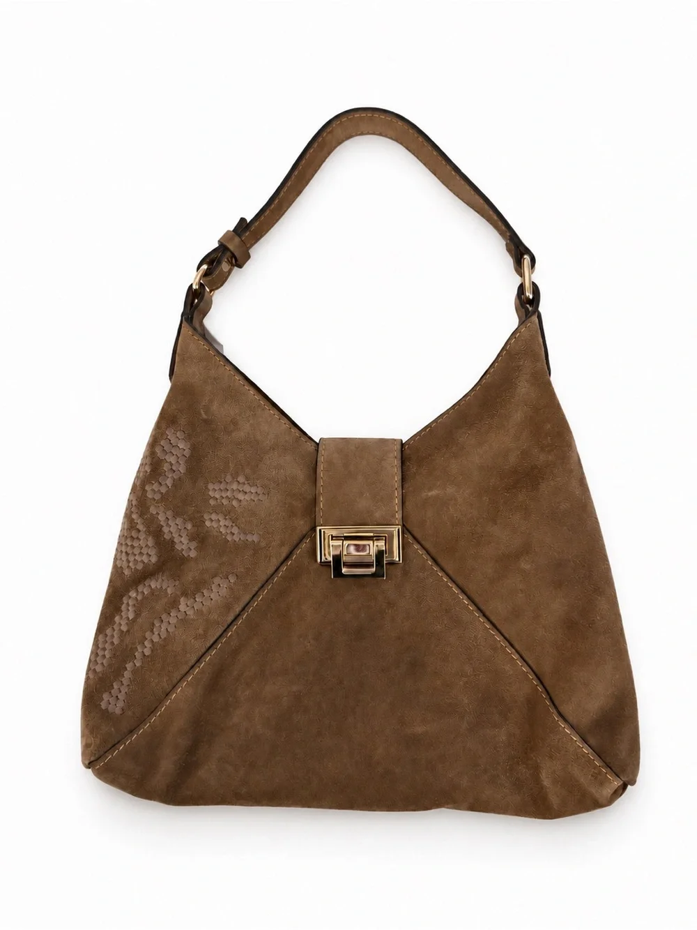 Divina Firenze Honey Suede Embroidered Mini Hobo Bag Made in Italy OS NWOT